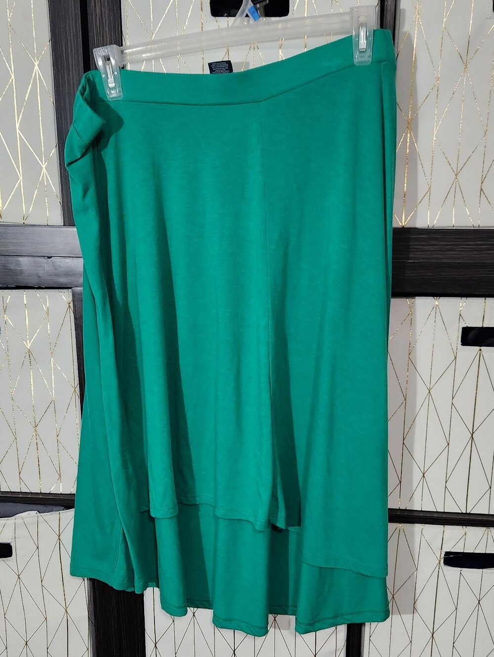 Faded Glory Emerald Green Layered High-Low Skirt